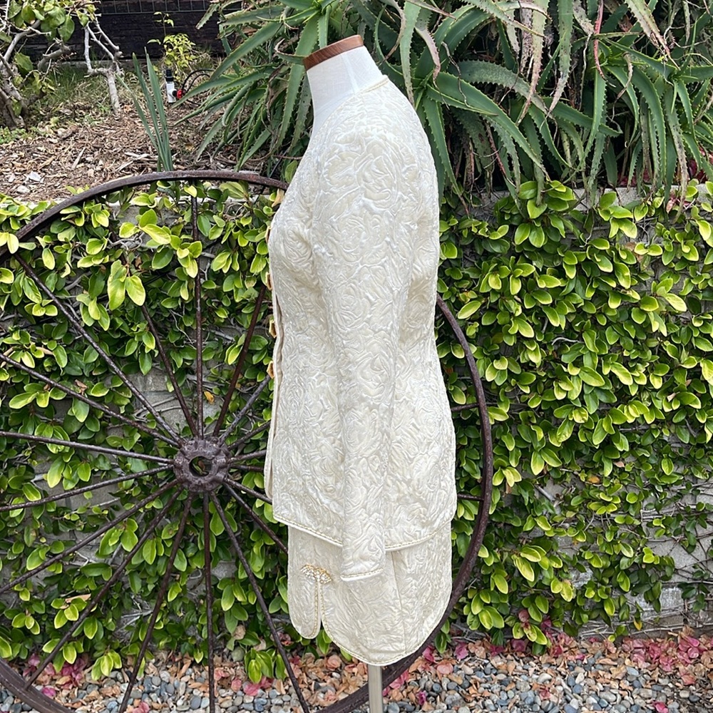 Lillie Rubin vintage brocade metallic skirt suit - Picture 6 of 10